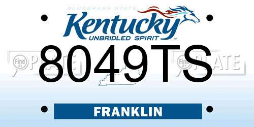 8049TS Kentucky License Plate