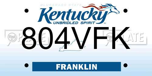 804VFK Kentucky License Plate