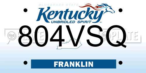 804VSQ Kentucky License Plate