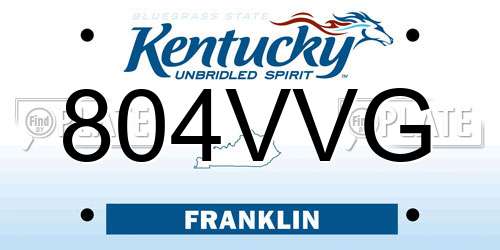 804VVG Kentucky License Plate