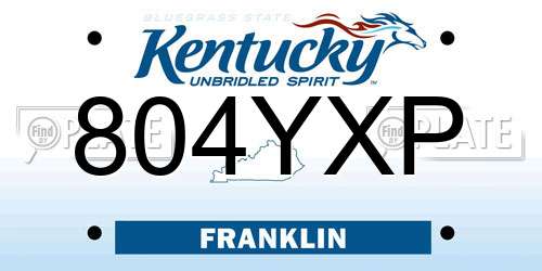 804YXP Kentucky License Plate