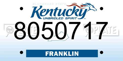 8050717 Kentucky License Plate