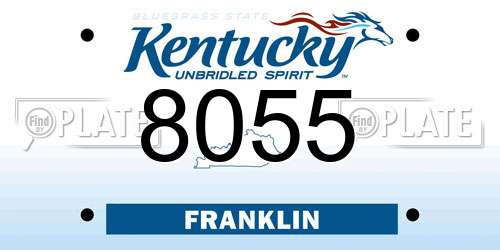 8055 Kentucky License Plate