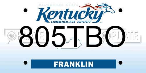 805TBO Kentucky License Plate