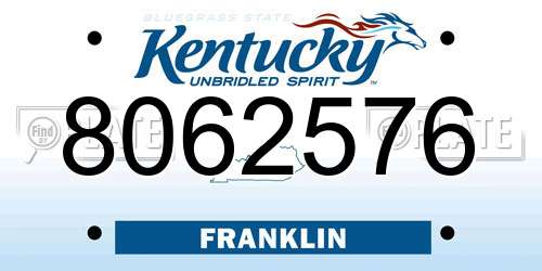 8062576 Kentucky License Plate
