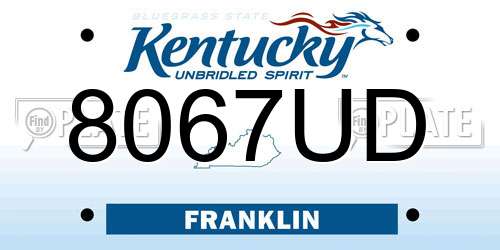 8067UD Kentucky License Plate