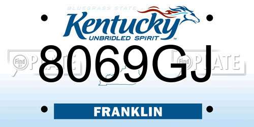 8069GJ Kentucky License Plate