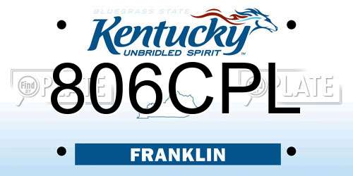 806CPL Kentucky License Plate