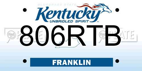 806RTB Kentucky License Plate