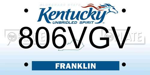806VGV Kentucky License Plate