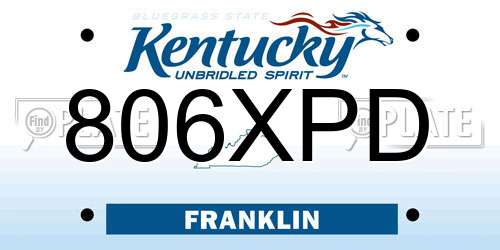 806XPD Kentucky License Plate