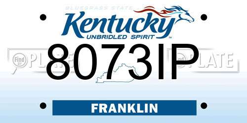 8073IP Kentucky License Plate