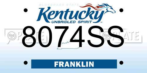 8074SS Kentucky License Plate