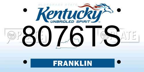 8076TS Kentucky License Plate