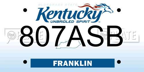 807ASB Kentucky License Plate