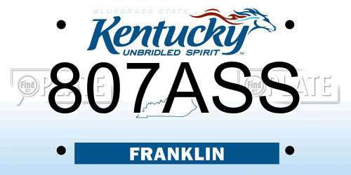 807ASS Kentucky License Plate