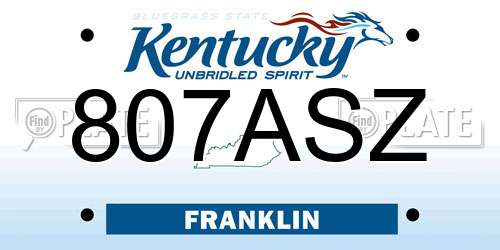 807ASZ Kentucky License Plate