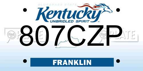807CZP Kentucky License Plate