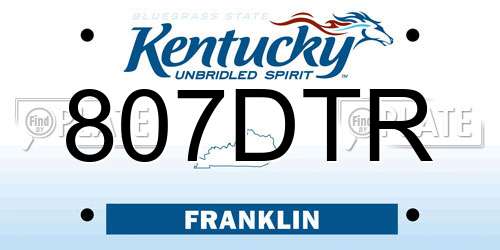 807DTR Kentucky License Plate