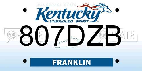 807DZB Kentucky License Plate