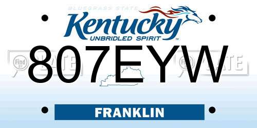 807EYW Kentucky License Plate