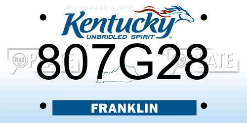 807G28 Kentucky License Plate