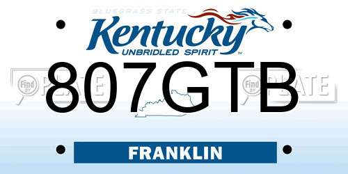 807GTB Kentucky License Plate