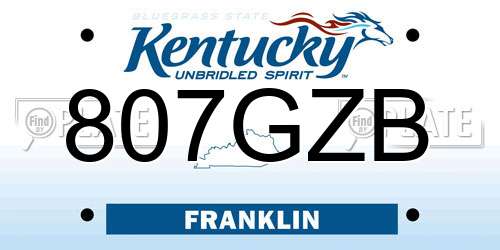 807GZB Kentucky License Plate