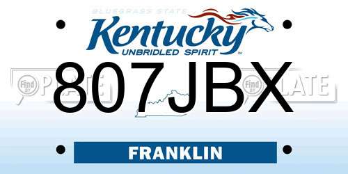 807JBX Kentucky License Plate
