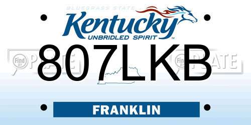 807LKB Kentucky License Plate