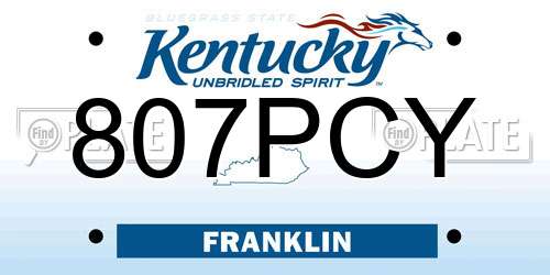 807PCY Kentucky License Plate