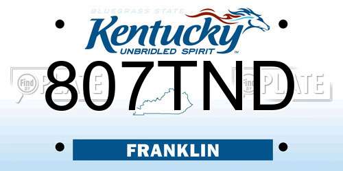 807TND Kentucky License Plate