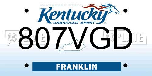 807VGD Kentucky License Plate