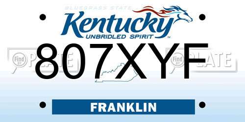 807XYF Kentucky License Plate