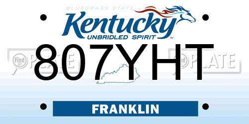 807YHT Kentucky License Plate