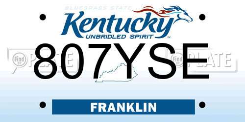 807YSE Kentucky License Plate