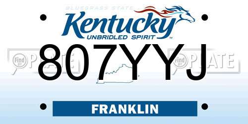 807YYJ Kentucky License Plate