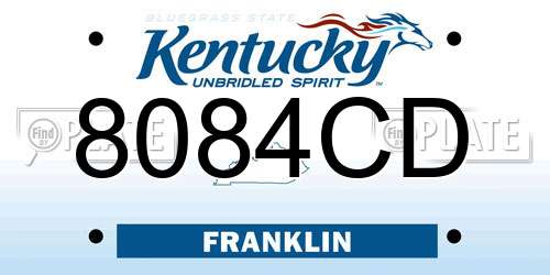 8084CD Kentucky License Plate