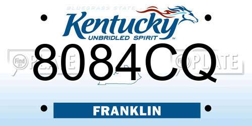 8084CQ Kentucky License Plate