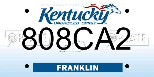808CA2 Kentucky License Plate