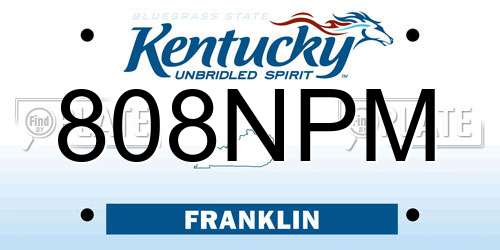 808NPM Kentucky License Plate
