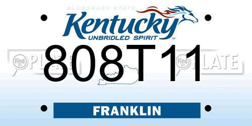 808T11 Kentucky License Plate