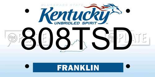 808TSD Kentucky License Plate