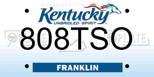 808TSO Kentucky License Plate