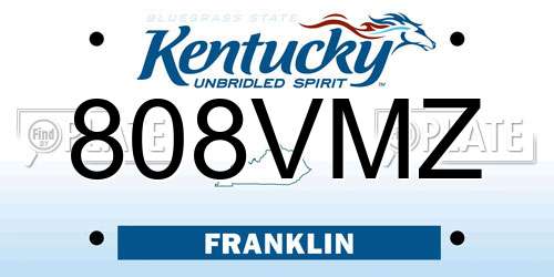 808VMZ Kentucky License Plate