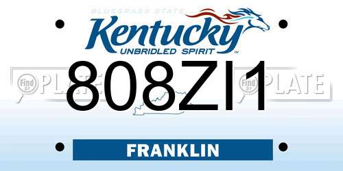 808ZI1 Kentucky License Plate