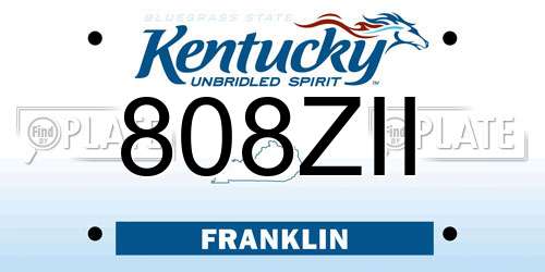 808ZII Kentucky License Plate