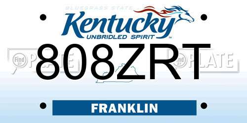 808ZRT Kentucky License Plate