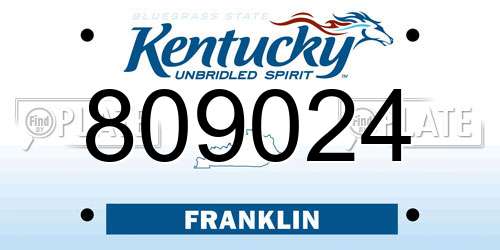 809024 Kentucky License Plate