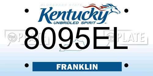 8095EL Kentucky License Plate